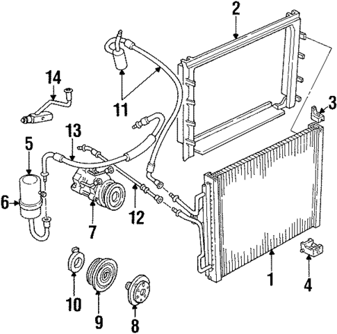 Condenser, Compressor & Lines for 1996 Mercury Grand Marquis #0