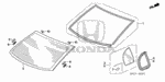 73455SNCA00 - : Glass, L Rear Door Quarter (Green) (Nippon Safety) for Honda Image