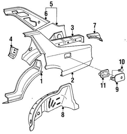 Quarter Panel & Components for 1988 Chevrolet Spectrum #0