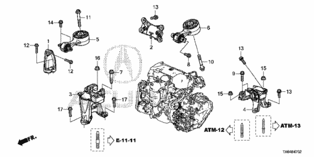 Engine Mounts (DCT) for 2017 Acura ILX #0