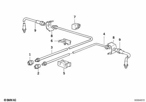 Brake Pipe Rear for 1992 BMW 850Ci #0