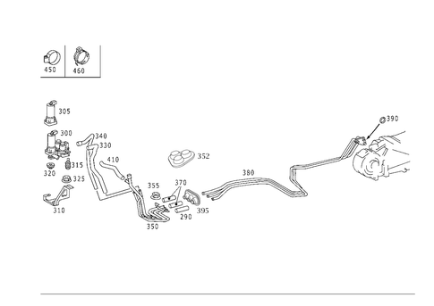 Heating Water Lines for a/C System in Rear and Aux. Heater or Heater Booster for 2005 Mercedes-Benz S430 #0