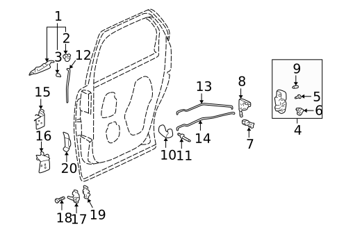 Lock & Hardware for 2002 Pontiac Aztek #1