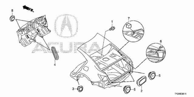 Grommet (RR.) for 2020 Acura RLX #0