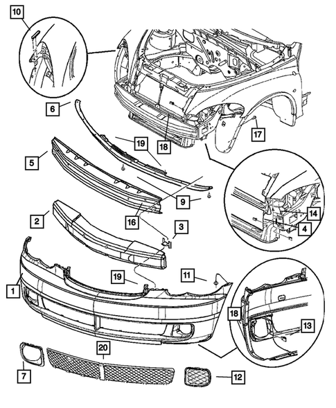 Front Bumper and Fascia for 2010 Chrysler PT Cruiser #0