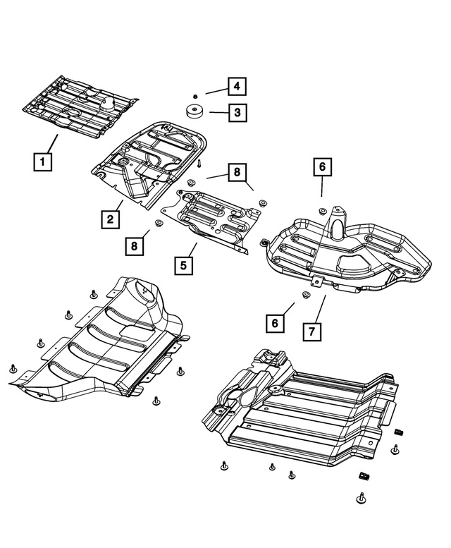 52128499AD - Frame, Bumper and Fascia: Transfer Case Skid Plate for Mopar Image