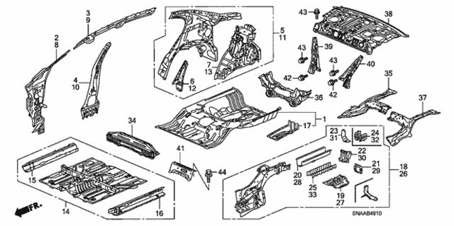 Floor - Inner Panel for 2009 Honda Civic #0