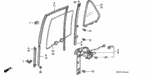 72733SM4003 - Body/Air Conditioning: SASH, R. RR. DOOR CENTER (LOWER) for Honda Image