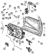 1GH291USAJ - Doors, Door Mirrors and Related Parts: Exterior Door Handle, Left for Ram: 1500, 2500, 3500 Image
