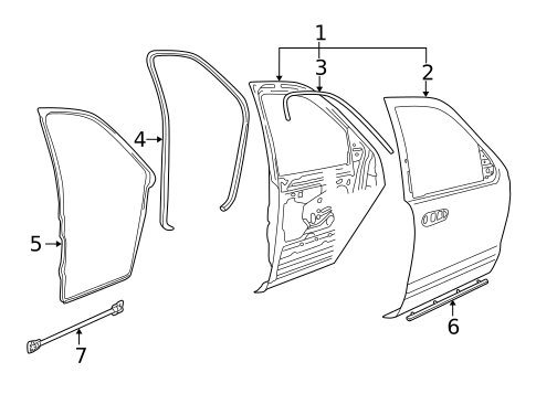 Door & Components for 2004 Ford Explorer #0