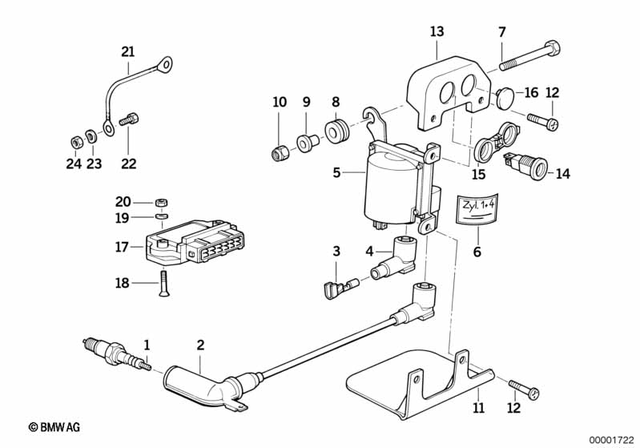 12122305044 - Engine Electrical System: Ignition Wire 4 - Beru for BMW-Motorrad Image image