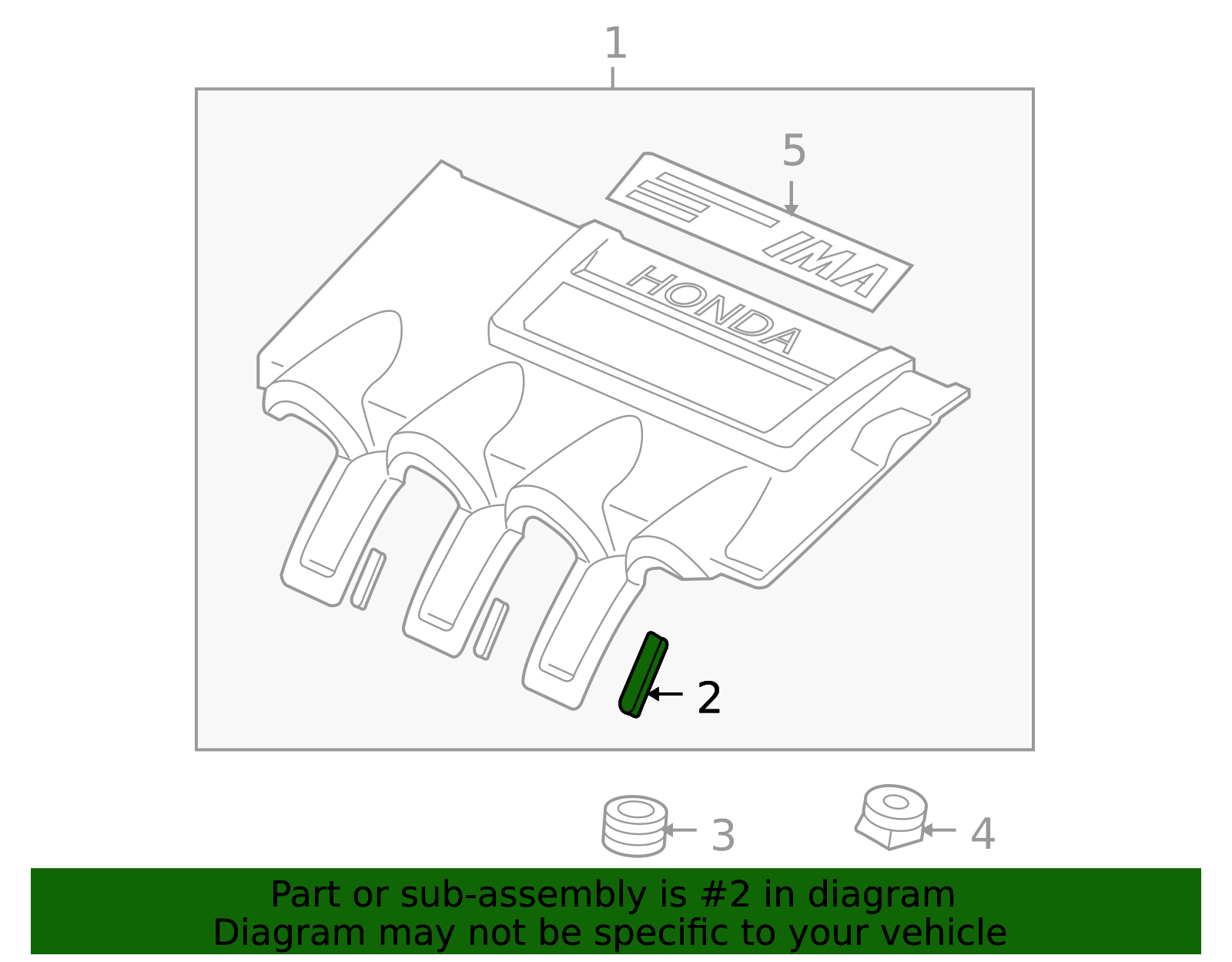 17126-RBJ-000 - Engine Cover Rubber Mount 2010-2014 Honda Insight ...