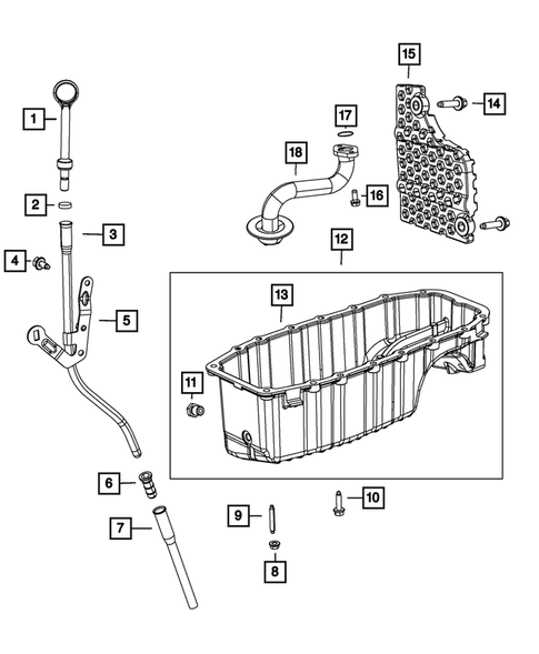Engine Oiling, Oil Pan and Indicator (Dipstick) for 2015 Fiat 500 #0