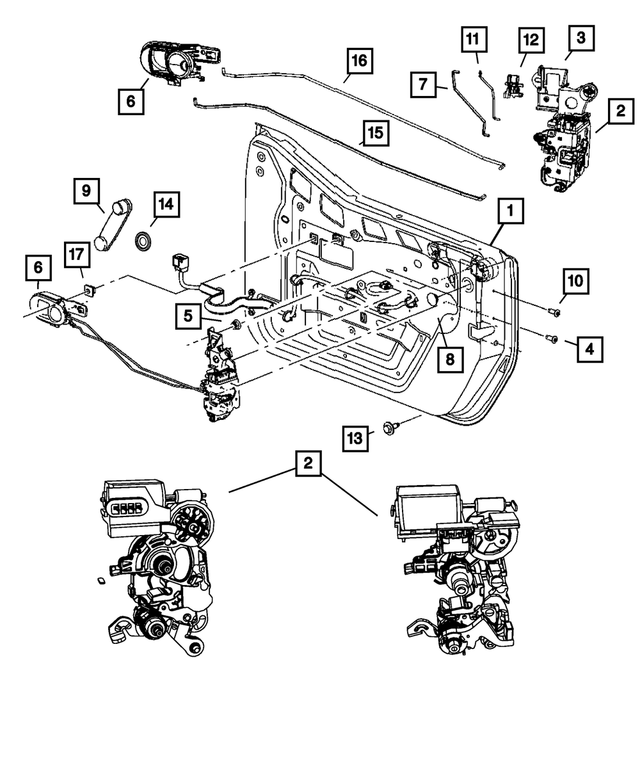 « 4589505AJ – Doors, Door Mirrors and Related Parts : Porte Avant Loquet, Côté Gauche pour Mopar Image »