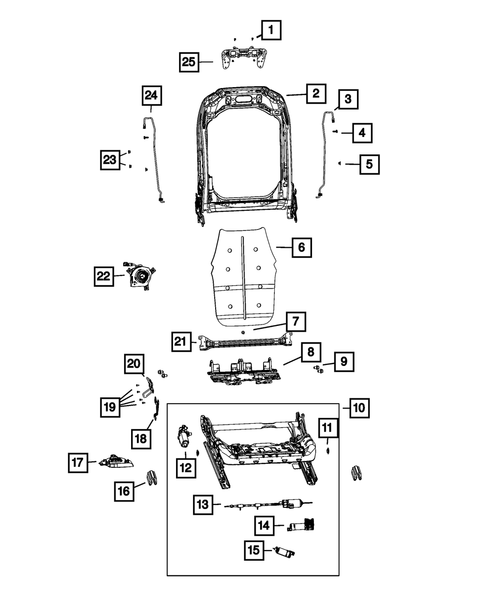 2021-2024 Jeep Front Seat Back Frame 68665999AB | Mopar eStore