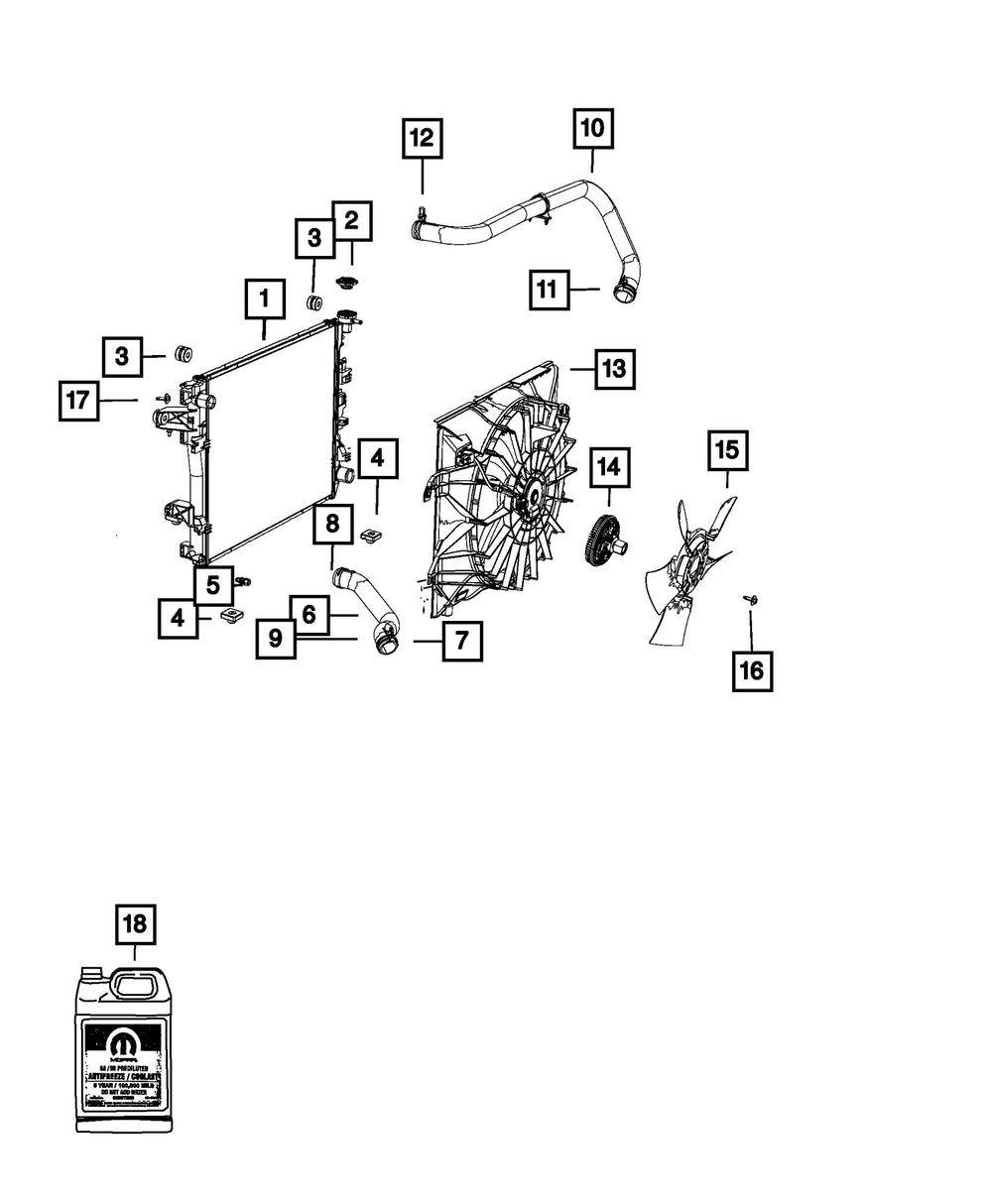 2013-2020 Ram Cooling Module Fastener Kit 68203647AA | Mopar OEM Parts ...
