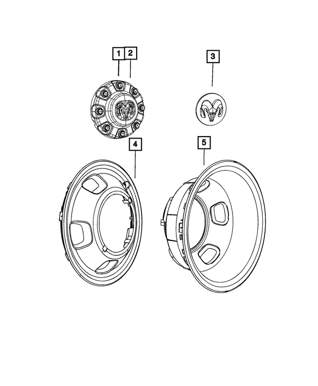 6UV29S4AAA - Wheels: Wheel Center Cap, Rear for Mopar Image