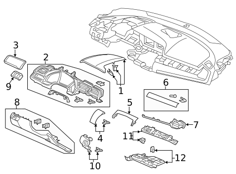 Instrument Panel Components for 2017 Honda Civic #0