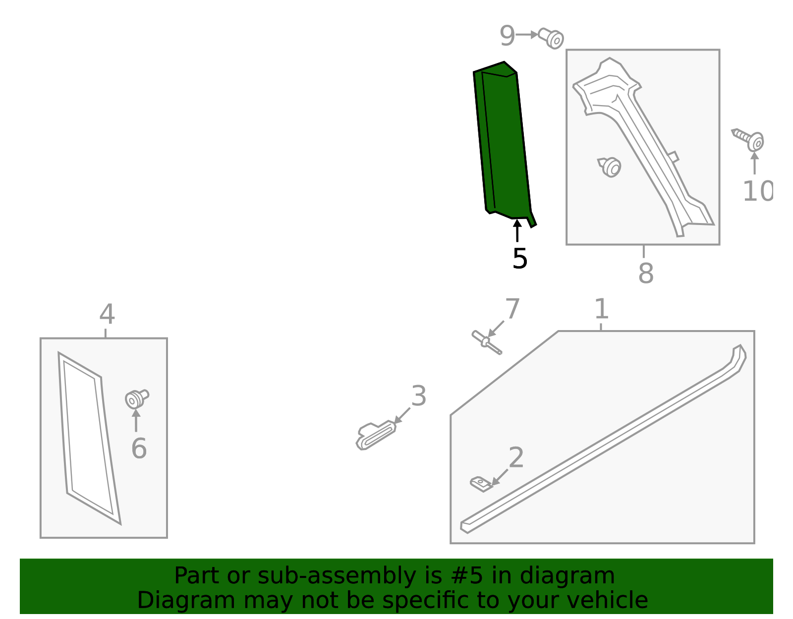 2022-2024 Ford | Body C-Pillar Molding | NL1Z-78291A08-AA | Walls' Ford ...