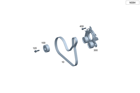 V-Belt, Belt Tensioner, Guide Pulley for 2015 Mercedes-Benz C400 #0