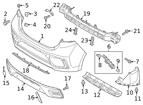 Bumper & Components - Rear for 2019 Hyundai Ioniq #0
