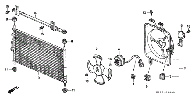 A/C Condenser for 2000 Honda CR-V #0