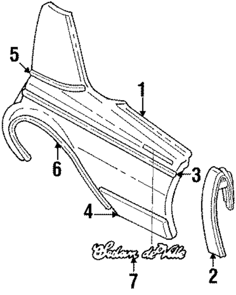 Quarter Panel & Components for 1988 Cadillac Brougham #0