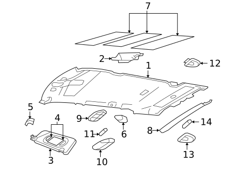 Interior Trim - Roof for 2005 Ford Explorer #2