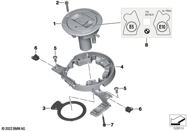 16118549495 - Fuel Supply: Tank Lid -  for BMW-Motorrad Image