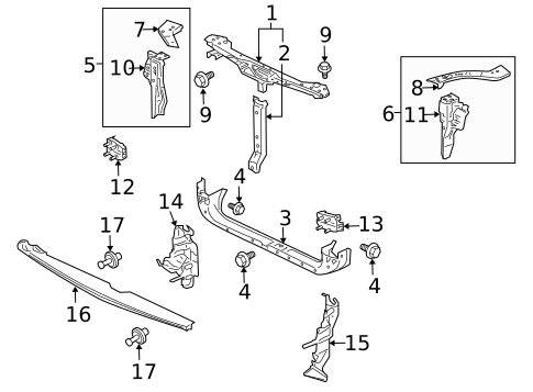 Radiator Support for 2007 Mitsubishi Eclipse #0
