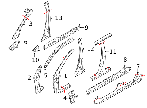 Center Pillar for 2012 Subaru Legacy #0