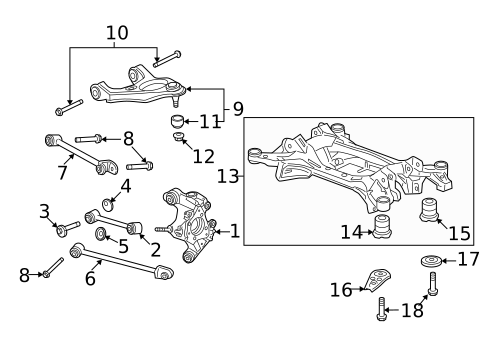 Rear Suspension for 2011 Honda Accord Crosstour #1