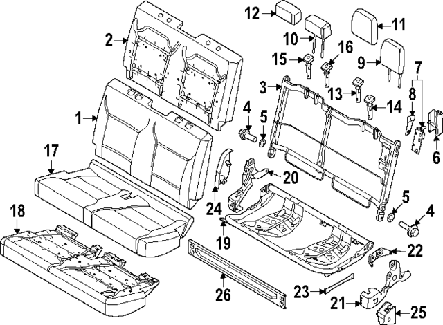 PC3Z1866801A - Body: Seat Back Pad for Ford: F-250 Super Duty, F-350 Super Duty Image