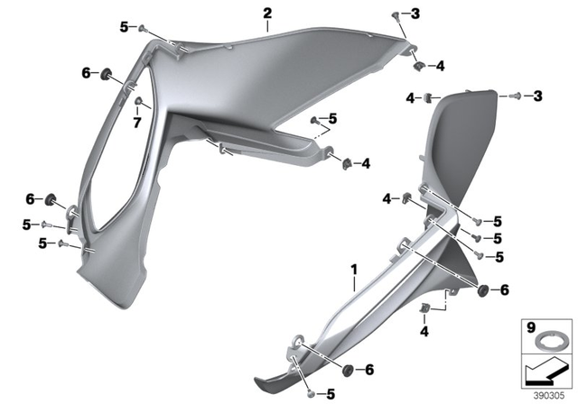 46638533581 - Frame and Mounting Parts: Knee Guard, Left - Rohteil/blank for BMW-Motorrad Image