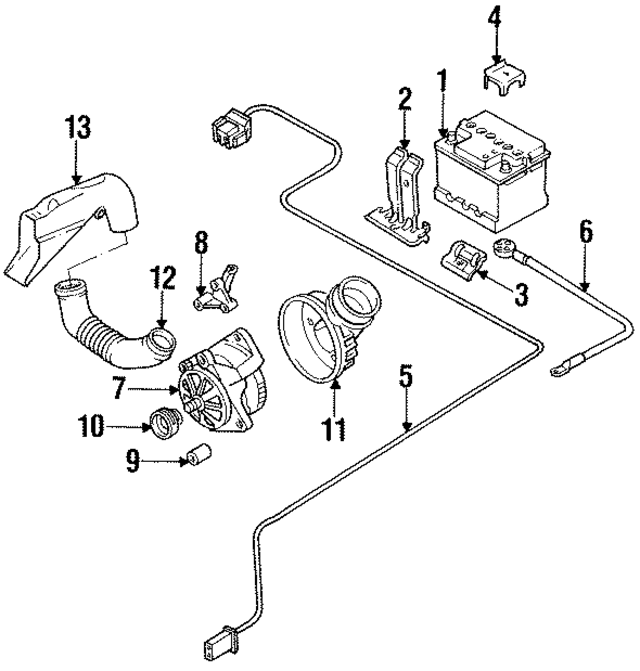 4A1971225F - Electrical: Positive Cable for Audi Image
