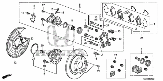 Rear Brake for 2010 Honda Accord #0