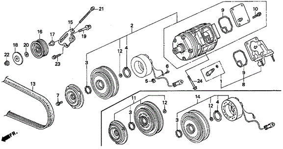 A/C Compressor (V6) for 1998 Acura TL #0