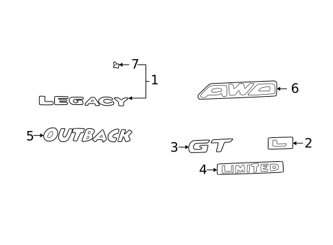Exterior Trim - Trunk for 2004 Subaru Legacy #0