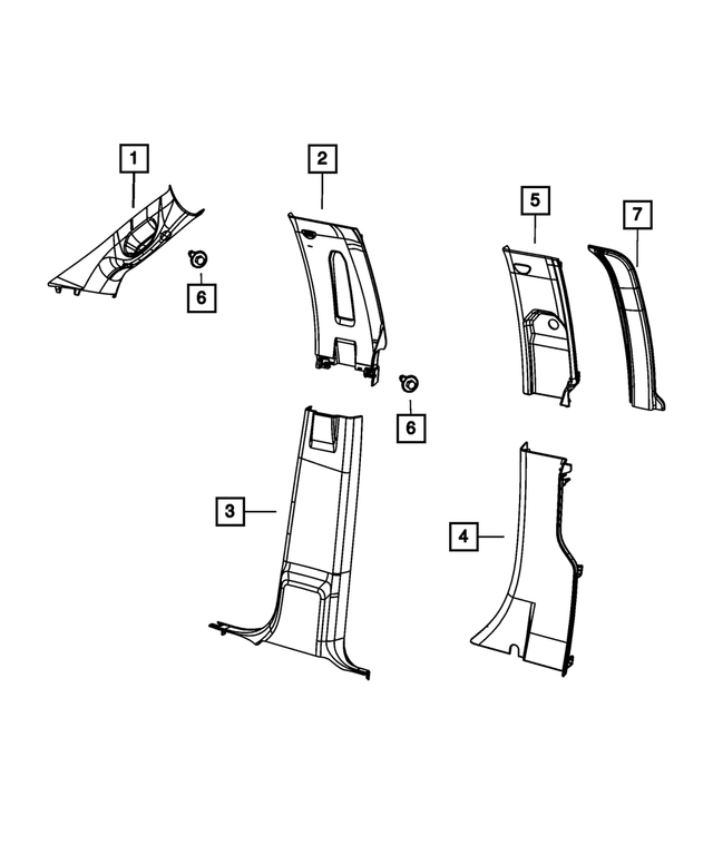 1DX57HL1AC - Interior Trim: B Pillar Lower Trim Panel, Left for Mopar Image