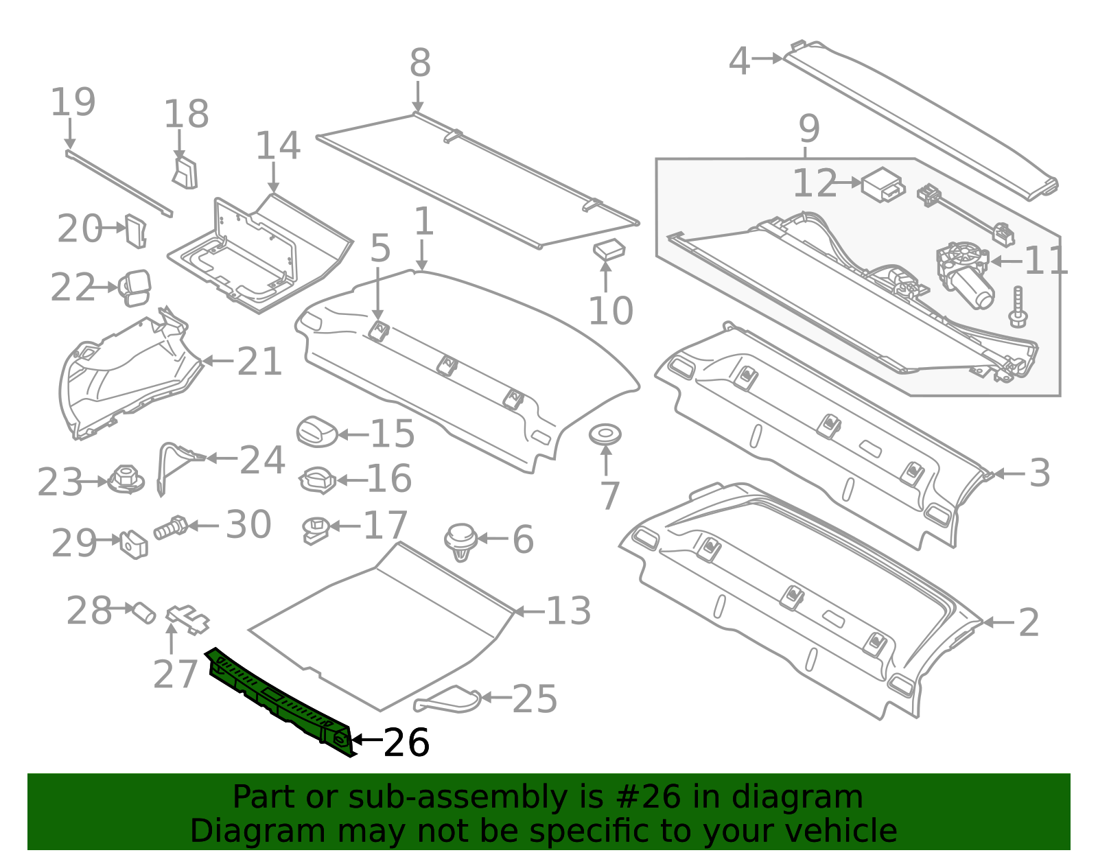 2016-2018 Volvo S60 Rear Body Panel Trim Panel 31365090 | TascaParts.com