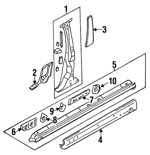 Center Pillar & Rocker for 1996 INFINITI Q45 #0