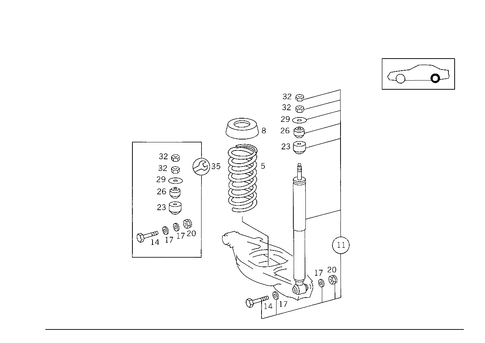 Rear Springs and Suspension Standard Suspension for 1993 Mercedes-Benz 300SL #0