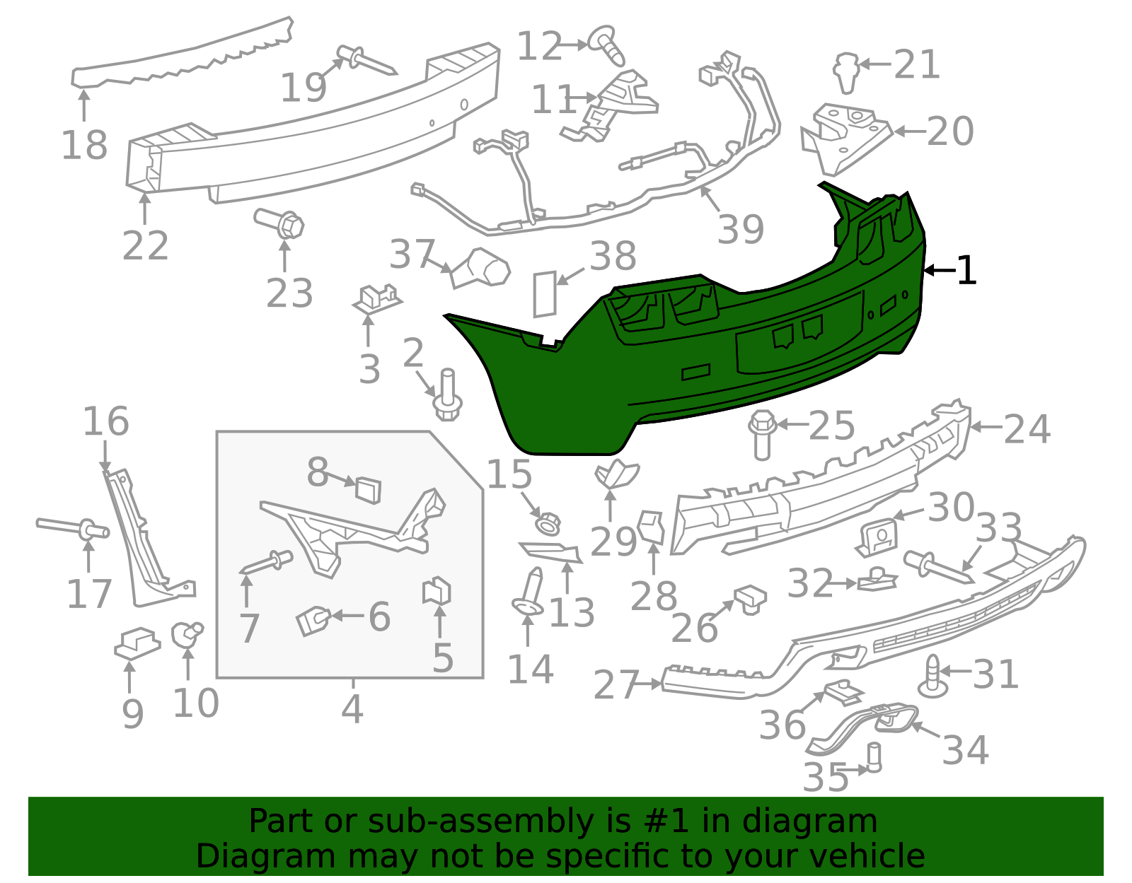 Rear Bumper Cover 22894196 | TascaParts.com