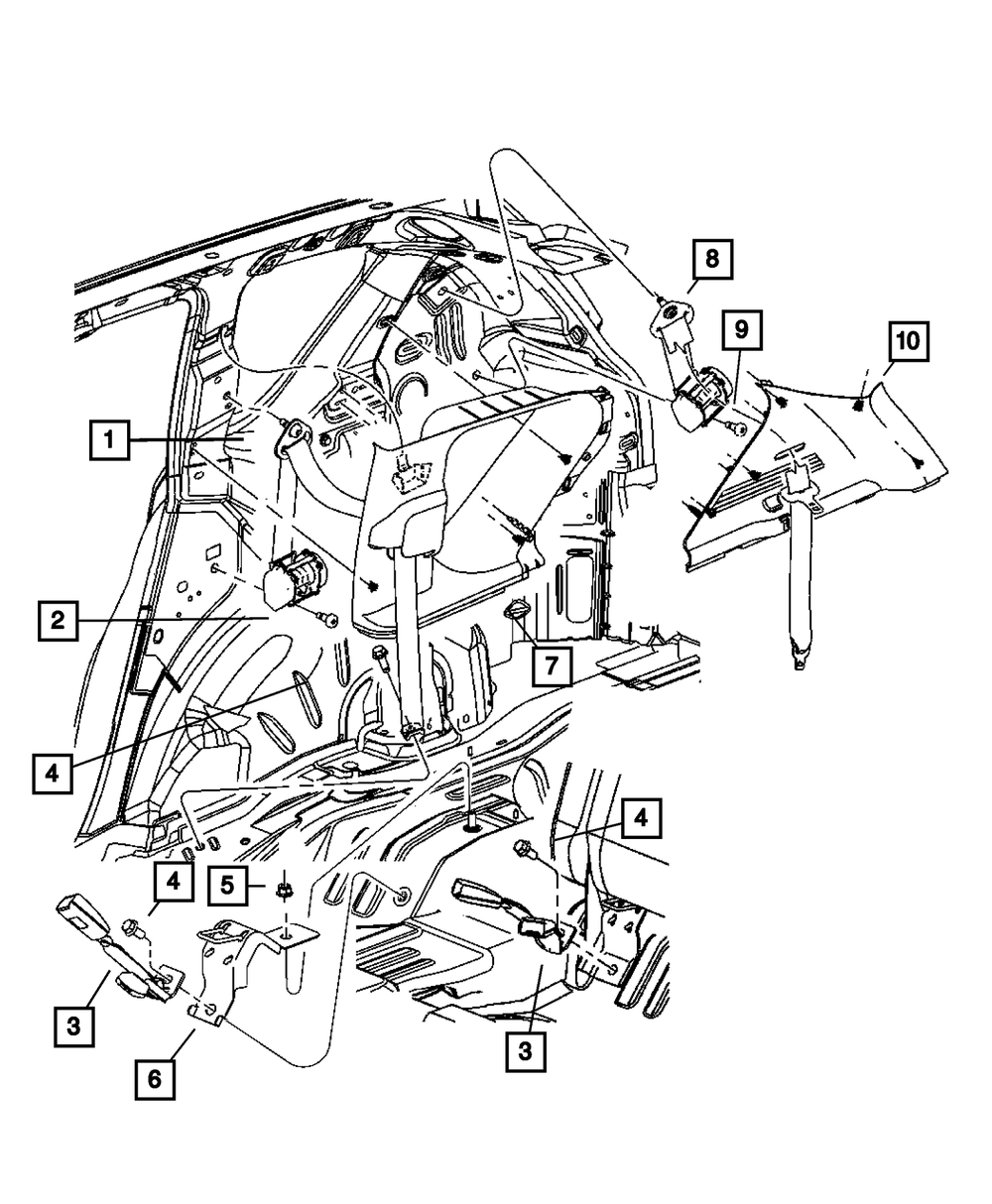 Rear Outer Seat Belt, Left - Mopar (YX41DK7AC)