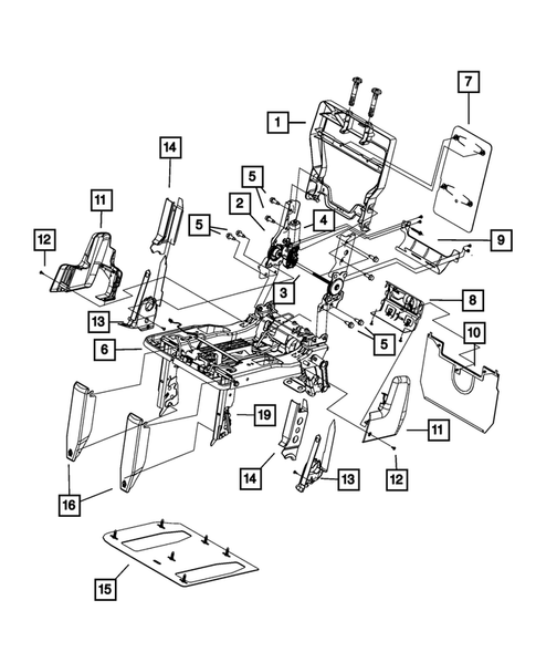 Rear Seats - Third Row - Adjusters, Recliners, Shields and Risers for 2008 Dodge Grand Caravan #1