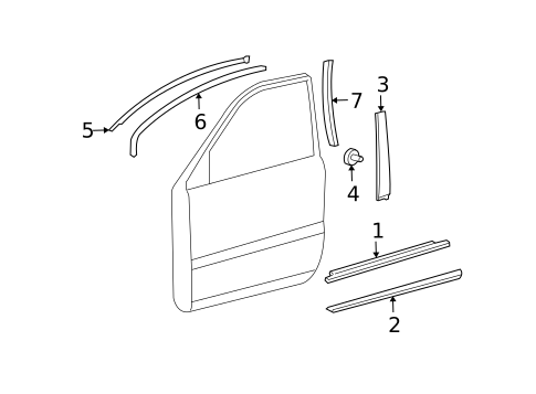 Exterior Trim - Front Door for 2008 Lexus RX400h #0