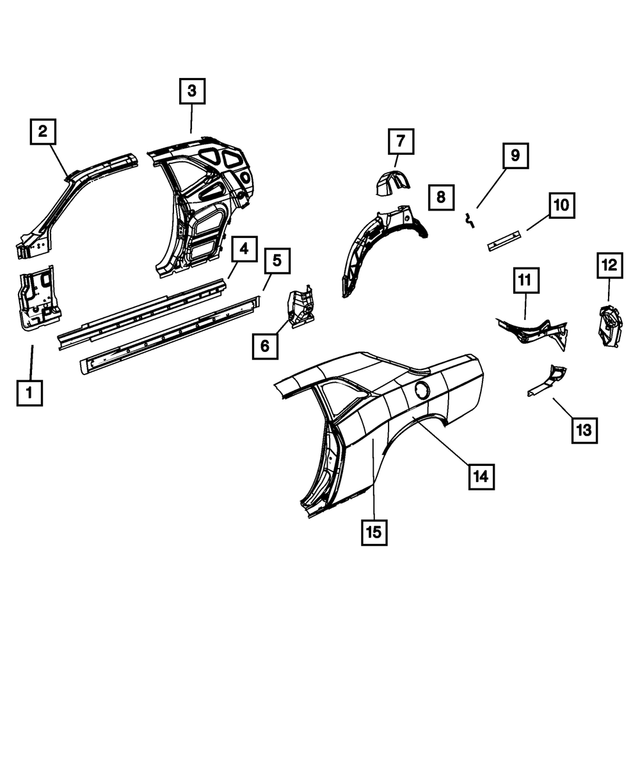68043308AA - : B Pillar Baffle, Right for Mopar Image