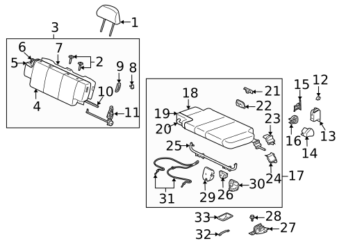 Rear Seat Components for 2002 Mitsubishi Montero #0