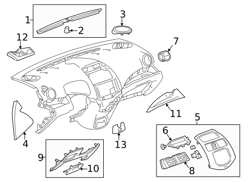 Instrument Panel Components for 2013 Chevrolet Spark #0