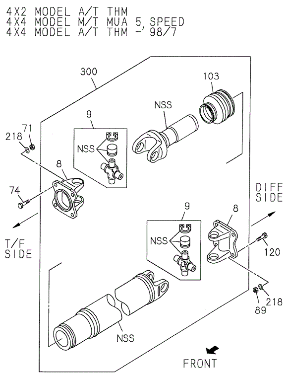 Propeller Shaft (RR.) (2) for 2000 Honda Passport #0